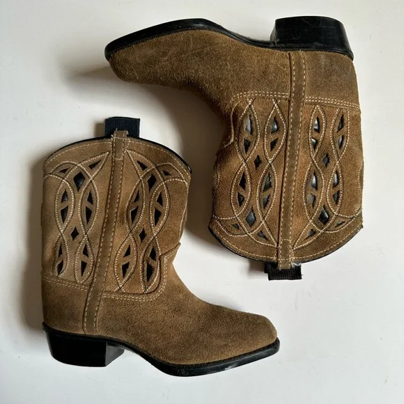 Vintage 1940s Toddler Leather Cowboy Boots size 8.5 Texas Brand Made in USA - Picture 3 of 4